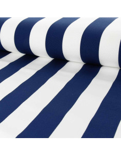 Tela de tumbona - Blanco y azul marino