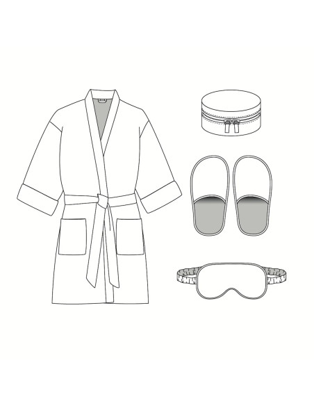 Patrón de kimono y conjunto de baño Alexandrie - Ikatee