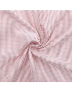 Tejido Vichy de cuadros pequeños - Rosa viejo