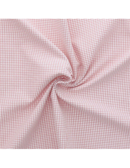 Tejido Vichy de cuadros pequeños - Rosa viejo