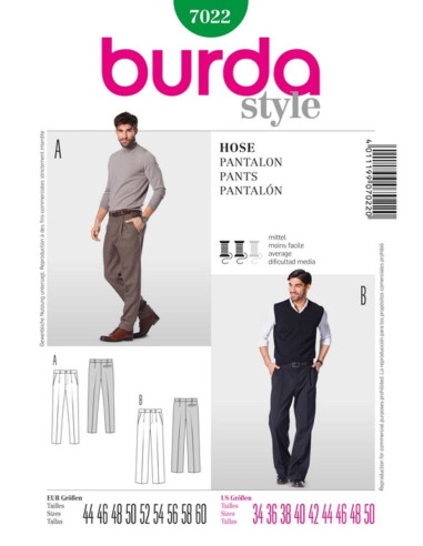Patrón de pantalón - Burda 7022