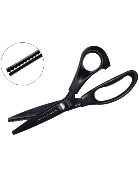 Tijeras dentadas festoneadas negras Midnight 23 cm LDH