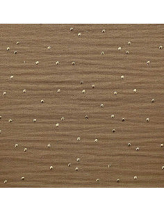 Tejido de doble gasa de algodón con mini lunares dorados - Camel 2