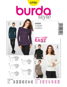 Patrón de camiseta - Burda 6990