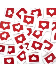 Lote de 5 etiquetas tejidas para coser Like rojo