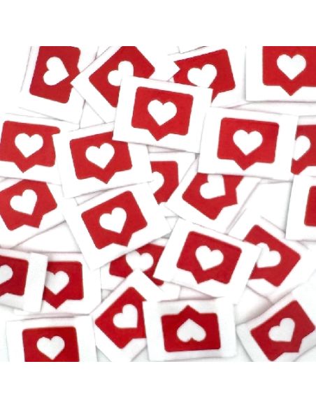 Lote de 5 etiquetas tejidas para coser Like rojo