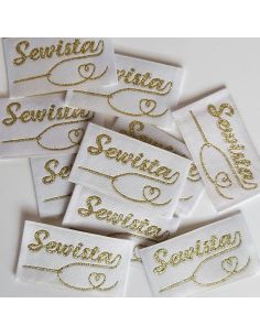 Lote de 5 etiquetas tejidas para coser Sewista