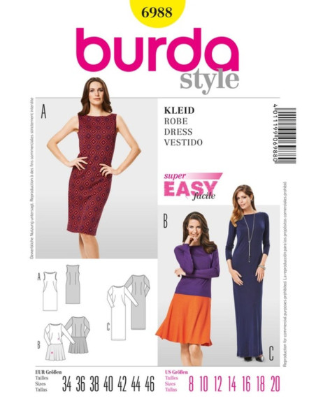Patrón de vestido - Burda 6988