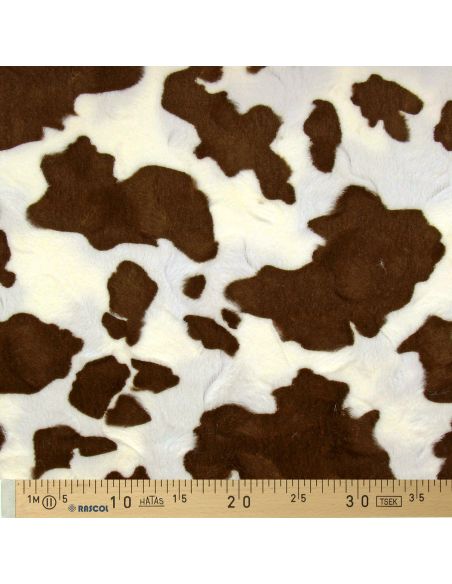 Tejido de piel sintética animal - Vaca manchas marrones