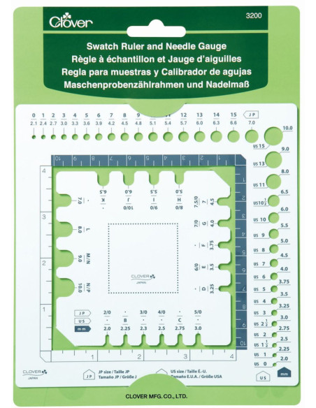 Regla de muestras y calibre de agujas
