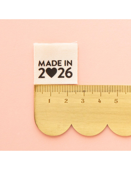 Juego de 8 etiquetas tejidas - Made in 2026 negro
