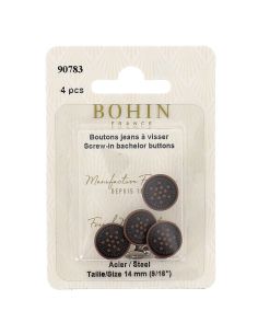Caja de 4 botones de jeans para atornillar de 14 mm en bronce Bohin