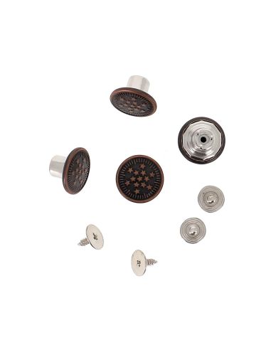Caja de 4 botones de jeans para atornillar de 14 mm en bronce Bohin