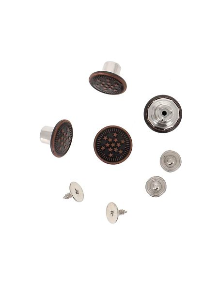Caja de 4 botones de jeans para atornillar de 14 mm en bronce Bohin