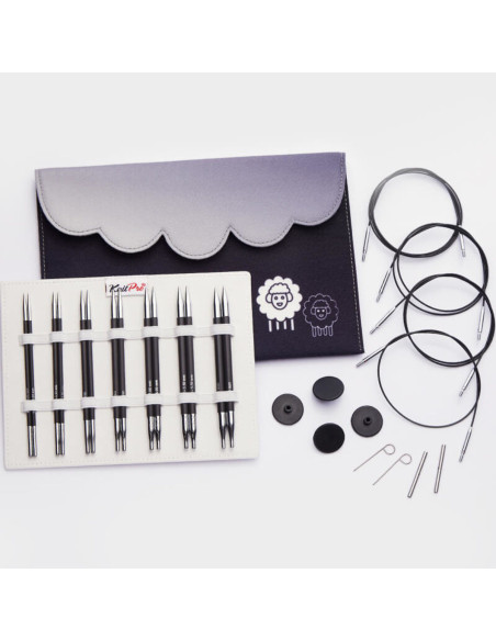 Estuche para agujas de tejer circulares KnitPro de carbono