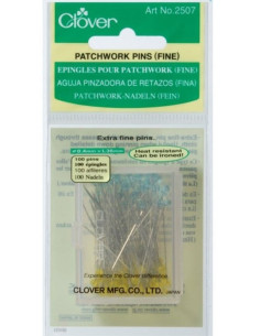Caja de 100 alfileres ultra finos para patchwork Clover