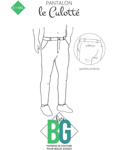 Patrón de pantalón chino para hombre Le Culotté - Les BG