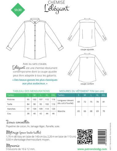 Patrón de camisa para hombre L'Élégant - Les BG
