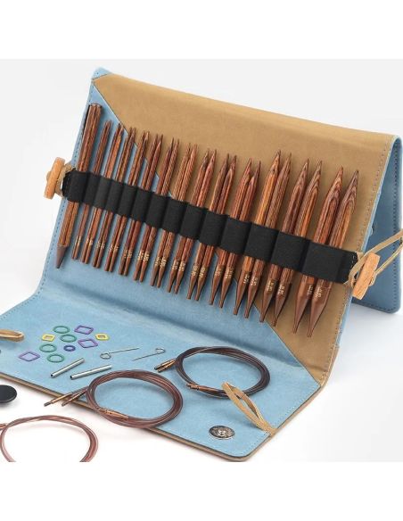 Kit de agujas circulares para tejer KnitPro Deluxe Ginger