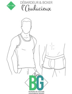 Patrón de bóxer y camiseta sin mangas para hombre L'Audacieux - Les BG