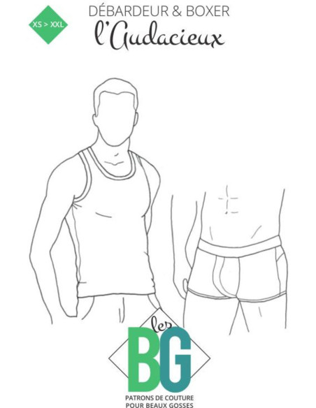 Patrón de bóxer y camiseta sin mangas para hombre L'Audacieux - Les BG