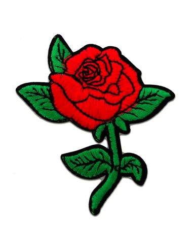 Écusson thermocollant rose sur tige