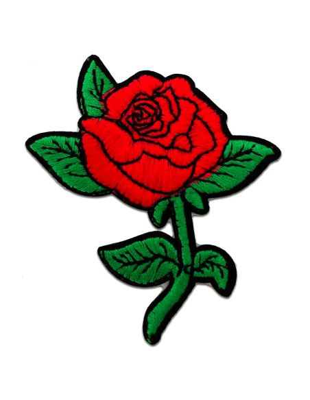 Écusson thermocollant rose sur tige