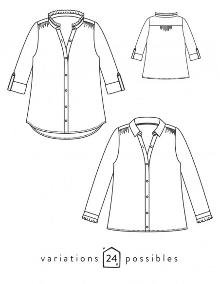 Patrón de camisa o vestido Azur - Atelier Scämmit