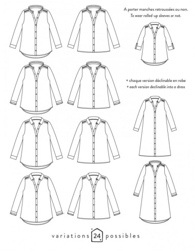 Patrón de camisa o vestido Azur - Atelier Scämmit