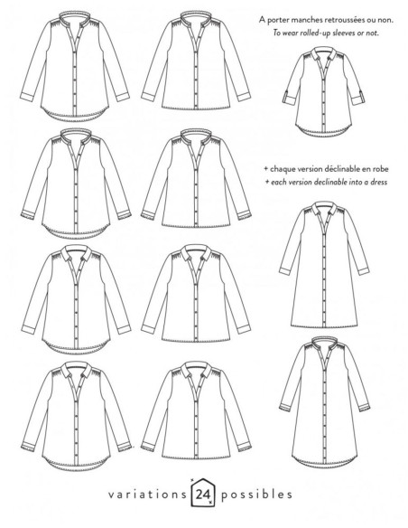 Patrón de camisa o vestido Azur - Atelier Scämmit