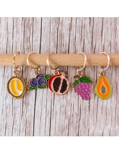 Lot de 5 anneaux marqueurs de maille - Fruits 2