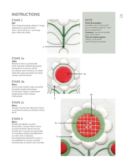 Livre introduction à la broderie blanche en couleur