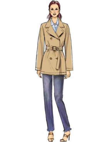 Patrón de abrigo y cinturón - Vogue 9367