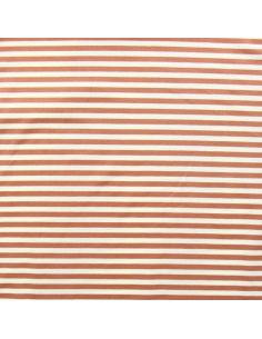 Tissu jersey gratté rayures larges - Bois de rose et écru 2