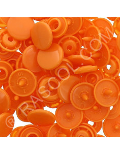 Bolsa de 25 botones de resina KAM redondos - Naranja