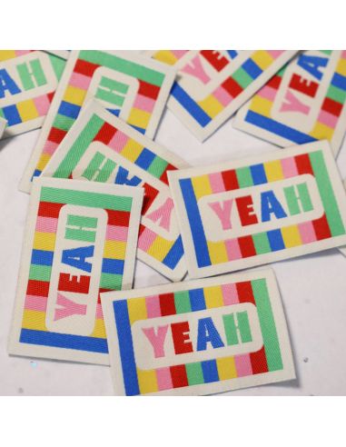 Juego de 6 etiquetas tejidas - Yeah