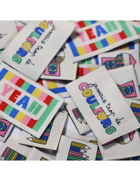 Juego de 6 etiquetas tejidas - Color Pop