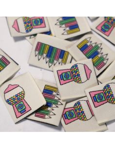 Juego de 6 etiquetas tejidas - Color Pop 2