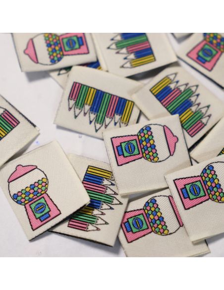 Juego de 6 etiquetas tejidas - Color Pop