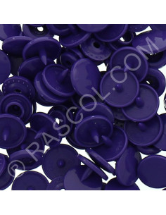 Bolsa de 25 broches de resina KAM redondas - Violeta