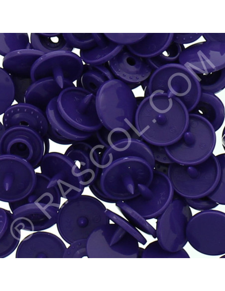 Bolsa de 25 broches de resina KAM redondas - Violeta