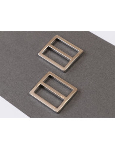 Juego de 2 hebillas deslizantes 28 x 25 mm plata