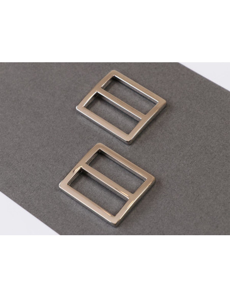 Juego de 2 hebillas deslizantes 28 x 25 mm plata
