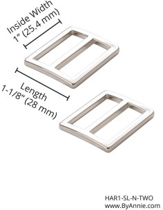 Juego de 2 hebillas deslizantes 28 x 25 mm plata 2
