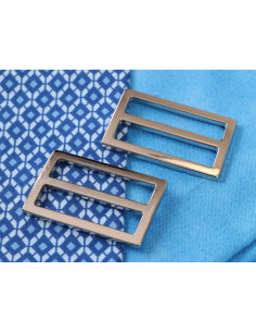 Juego de 2 hebillas deslizantes de 22 x 38 mm plateadas