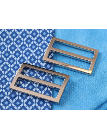 Juego de 2 hebillas deslizantes de 22 x 38 mm plateadas