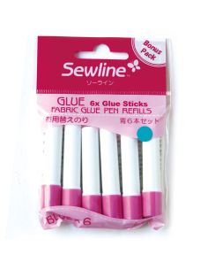 6 recharges stylo colle temporaire bleu spécial tissu