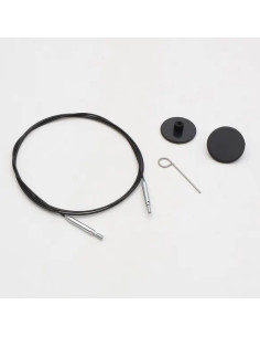 Câble pivotant Swivel Thin & Flex pour aiguilles KnitPro - Noir
