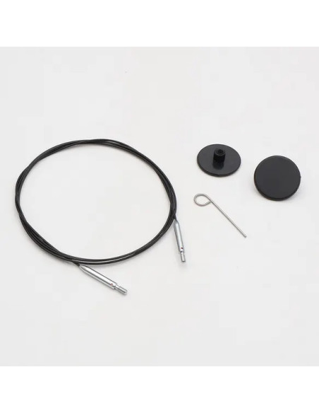 Câble pivotant Swivel Thin & Flex pour aiguilles KnitPro - Noir