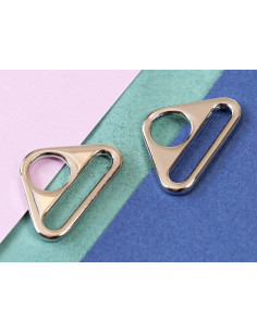 Juego de 2 anillos triangulares de paso 25 mm plata